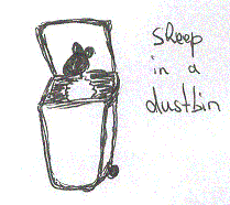 Bild: sheep in a dustbin